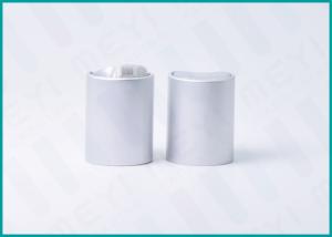Matt Silver Aluminum Disc Top Cap , Press Caps And Closures For Shower Gel