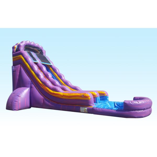 Teenager 22ft Purple Paradise Inflatable Water Slides With Pool For Backyard Party