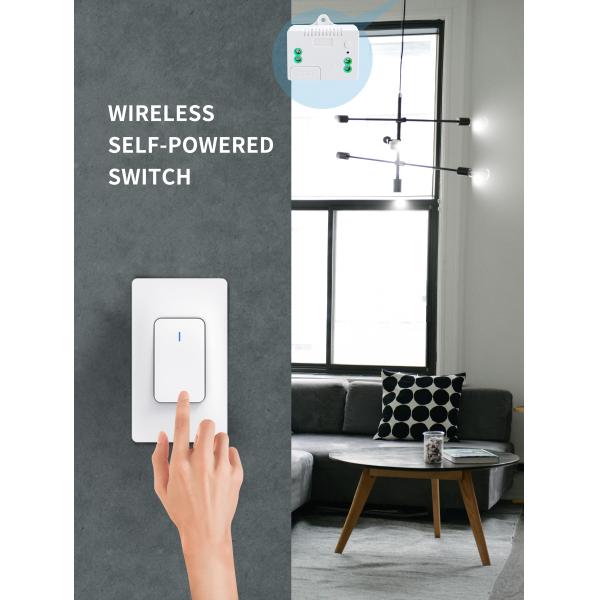 SIXWGH 433Mhz Wireless Wall Switches Self-Powered Waterproof Remote Control Light Switch