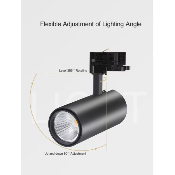 10W 20W COB LED Adjustable Track Lighting Dimmable 2700K 100V-240V