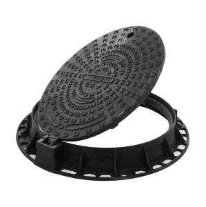 China QT500-7 Ductile Iron Cast Manhole Cover / Round Water Manhole Cover on sale