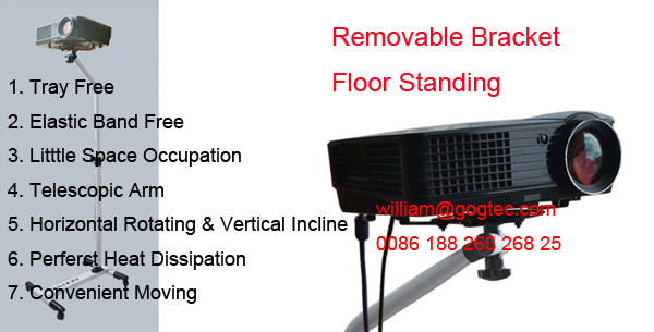 Removable 1.08-1.46M telescoping projector bracket support holder floor stand with wheels