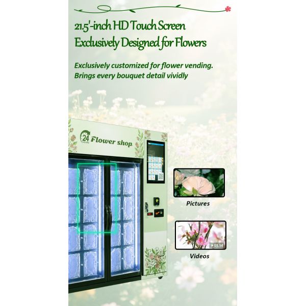 Flower Vending Machine providing convenient flower access and pickup solutions perfect for airports shopping malls and urban locations