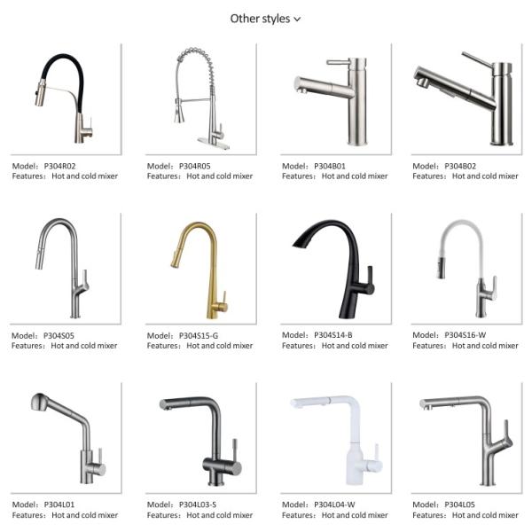 MixerDeck Mounted Kitchen Mixer Spray Taps , Pull Out High Arc Kitchen Faucet
