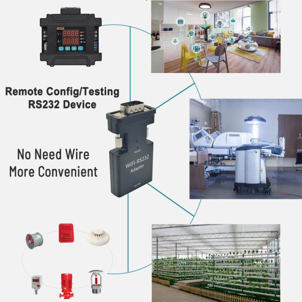 Wireless Wifi RS232 Adapter Remote Config Testing Transparent Transmission