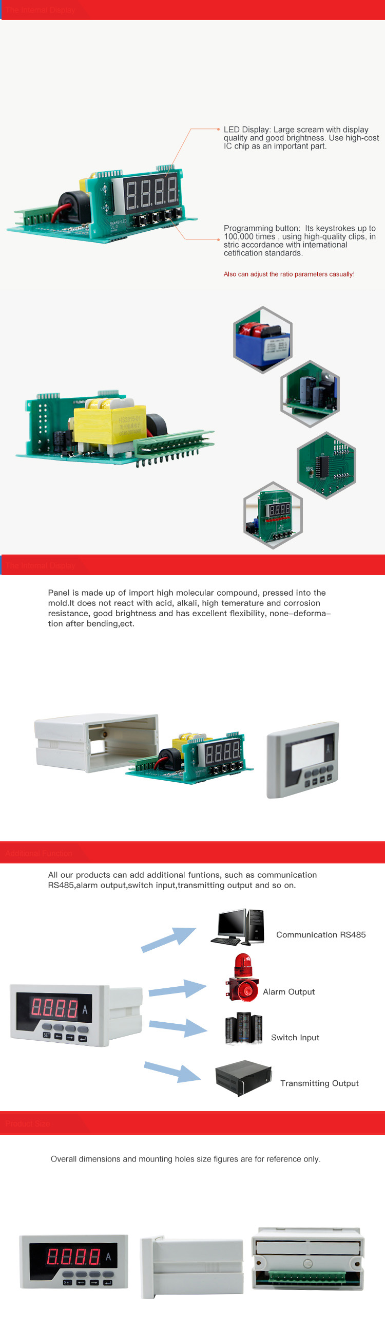 Original manufacturer single phase digital ammeter rs485 electric current meter