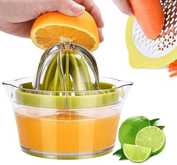 Cheap Manual Bulk Kitchen Supplies Orange Lemon Squeezer Juicer With Measuring Cup Grater for sale