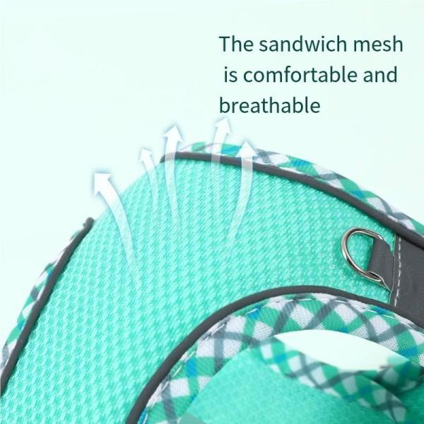 Pet Breathable Mesh Harness Dog Reflective Leash For Small Medium Dnd Large Dogs