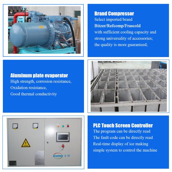 2000 KG Air-cooled Container Block Ice Machine for High Productivity and Competitive