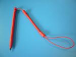 Custom Red/Blue Mini Short Pen Spiral Tethers w/Different Nylon Strap on Both