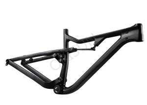 26 Inch Carbon Fat Bike Frame , Black Fat Tire Bike Frame 120 Mm Wheel Travel