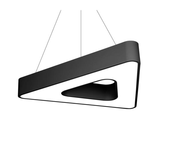 Cheap Black Galvanized LED Linear Lights , Triangle Industrial Linear Pendant Lighting OEM for sale