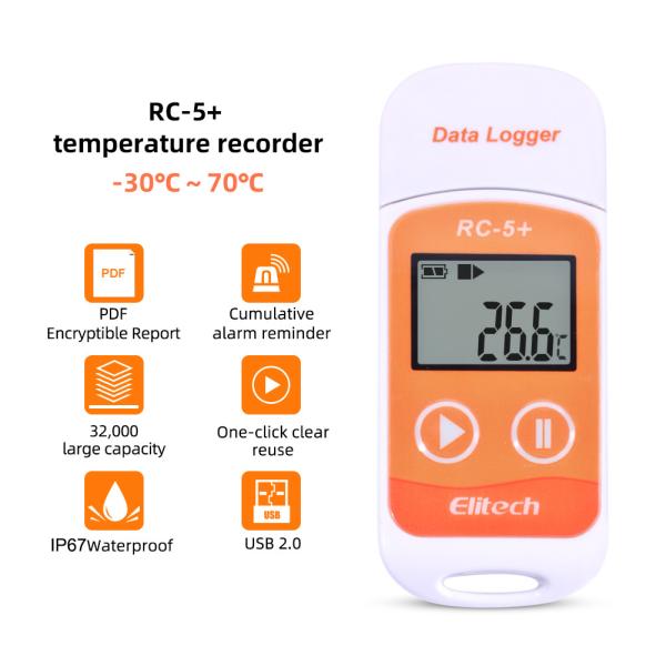 Cheap Refrigeration USB Elitech RC-5+ Temperature Data Logger for sale