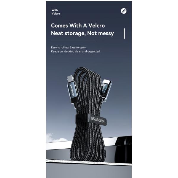 Aluminum Alloy C-C USB C To C Charging Cable 100W ES-X47 Series 1m 2m