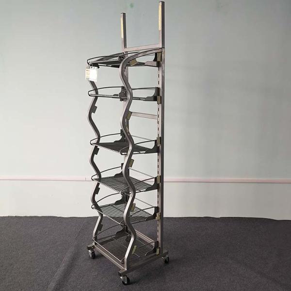 Cheap Supermarket Retail Display Racks / Wire Mesh Display Stands BSCI Certification for sale