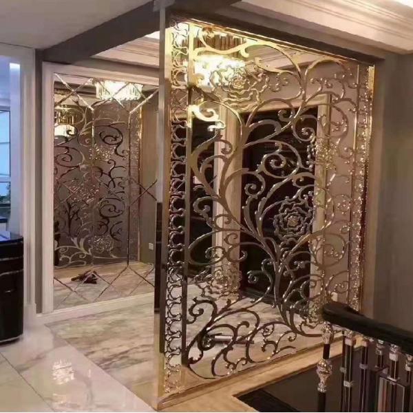 Elegant separation stainless steel room divider wall panels