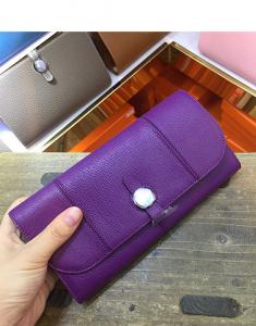 Best Hot sell high end quality purple women purse designer purse goatskin purse passport purse brand flat purse LR-P01 wholesale