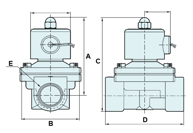 Dimension od 2W/2S Water Solenoid Valve