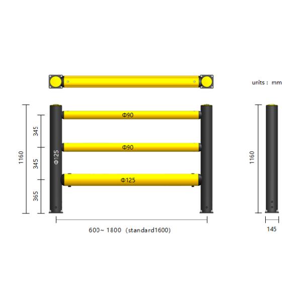 C03: Anti-Collision Guardrails LC LS Warehouse Safety Barrier Traffic Guardrails