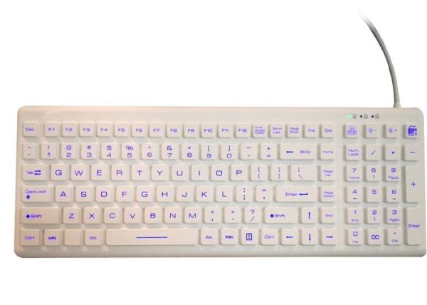 Cheap Fully Washable / Waterproof Computer Keyboard With Magnetic Fix On Cart for sale