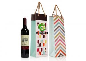 Best Long Custom Print Paper Handle Shopping Bags For Christmas Wine Bottle Packaging wholesale