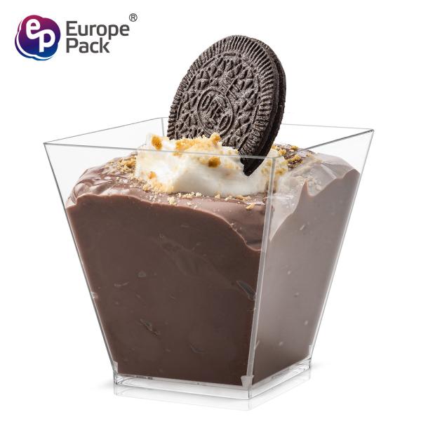 Cheap Custom square snack dessert wine yogurt drinking recycle plastic cups for sale