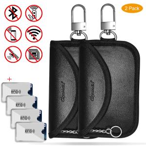 China WIFI LET Blocker Key Blocking Pouch , Faraday Key Fob Bag For Keyless Car Key on sale