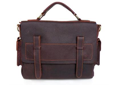 Cheap Vintage Leather Style Men Brown Briefcase Messenger Bag for sale