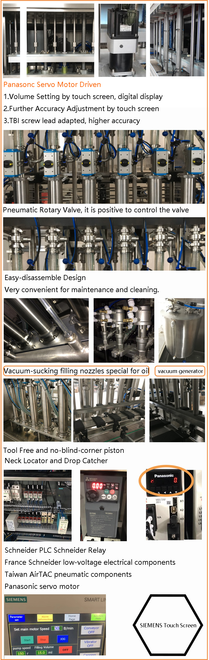 Touch Screen Automatic Oil Filling Machine Filling Speed Adjustable