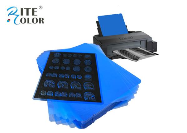 Cheap A4 8" X 10" PET Inkjet Blue Medical Imaging Film 210 Micron Thickness Waterproof for sale