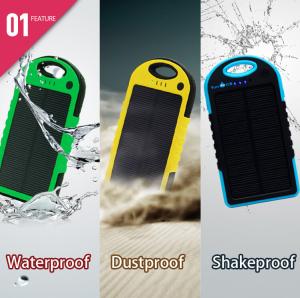 Best Portable waterproof/ dustproof/shakeproof solar power bank 5000mah wholesale