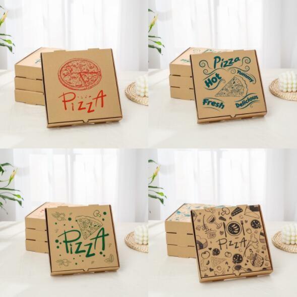 Cheap Customized Paper Food Grade Packaging Oilproof Pizza Packaging Box 24x24x4.5cm for sale