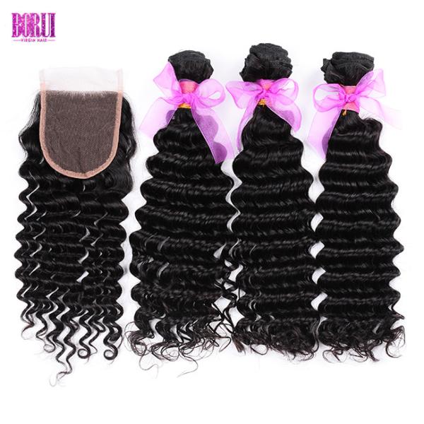 Cheap Cuticle Aligned Indian Human Hair Extensions With Closures No Tangling for sale