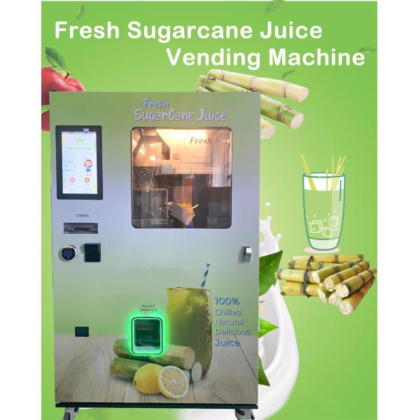 Fresh Sugar Cane Vending Machine Automatic Cleaning System Fruit Juice Vending Machine