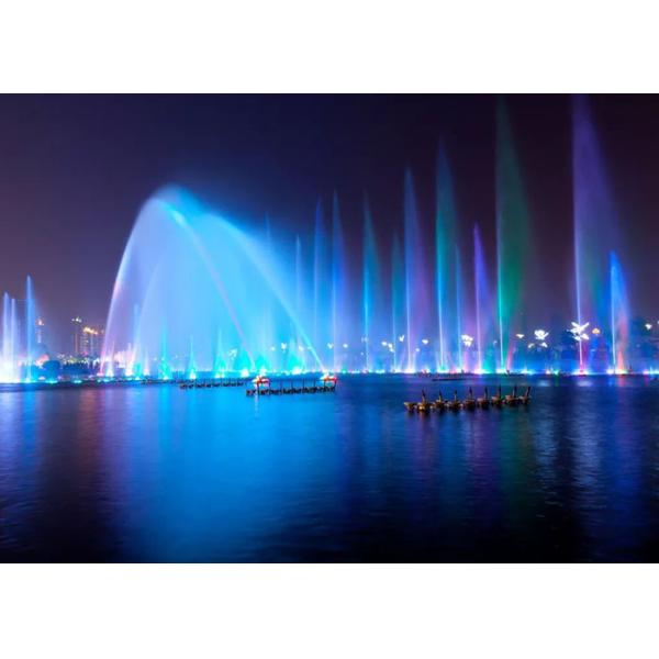 Contemporary Art Musical Water Fountain Wonderful Light And Water Show 3D Images