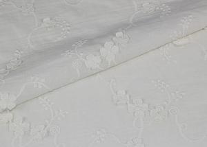 Best Fashion 3D Flower Lace Fabric , Embroidered Cotton Lace Fabric By The Yard wholesale
