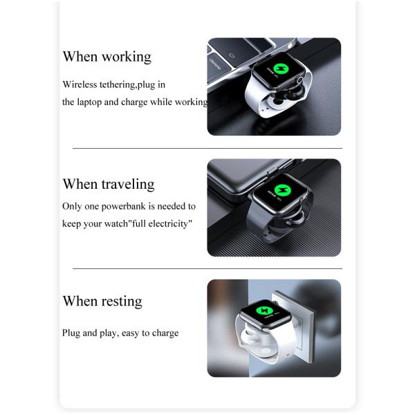 Fast Magnetic Charging 2W Wireless Smart Watch Charger Keychain For Apple Iwtach