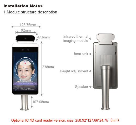 Cheap 8inch AI Temperature Face Recognition Terminal Attendance Machine for sale