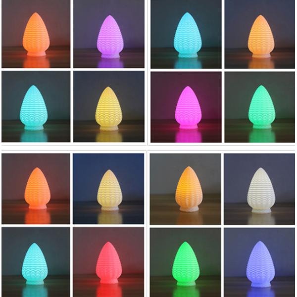 Touch Switch Remote Control Night Lamp , 16 Color 3D Led Night Light Pine Cone Shape