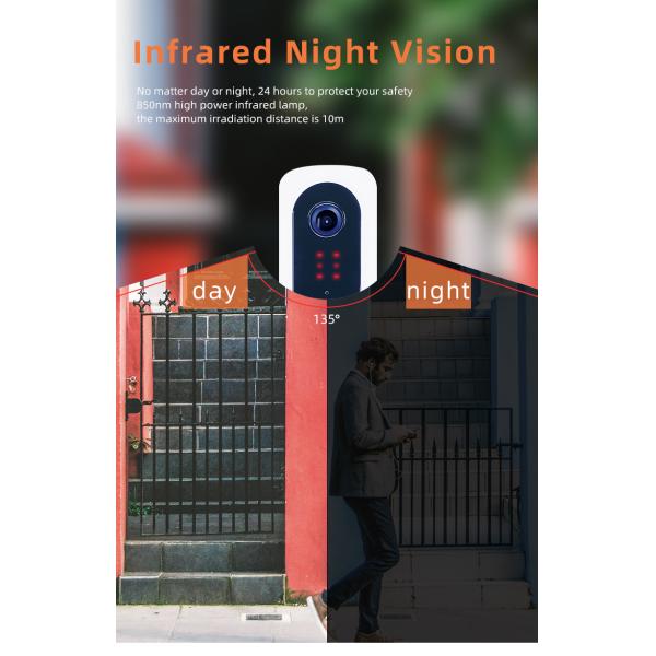 White PIR Tuya Video Doorbell Home Assistant Two Way Voice Speak