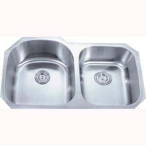 Best One Piece 304 Stainless Steel Double Bowl Sink Kitchen Bar wholesale