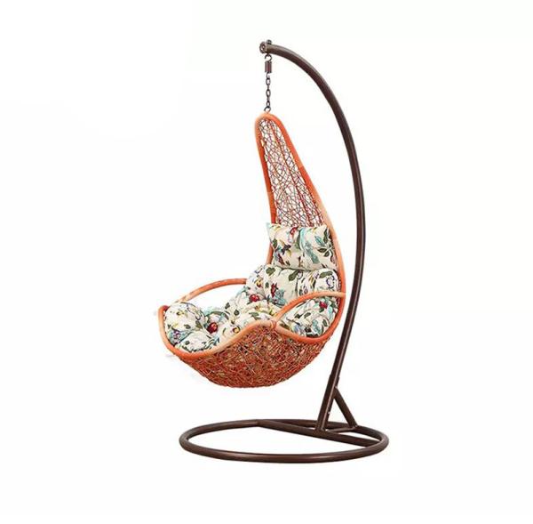 Cheap H1240mm W800mm Rattan Egg Swing Chair , Rattan Egg Chair Outdoor All Weather Use for sale