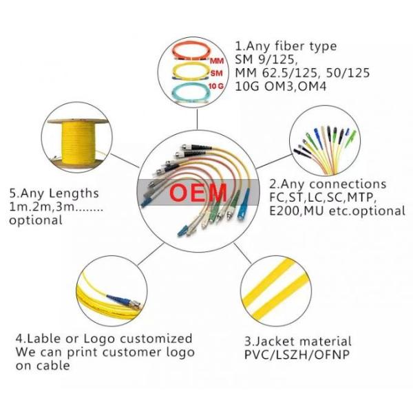 FC-LC-SM-G652D-24 Core Branch Breakout Fiber Optic Patch Cord 24 Cores