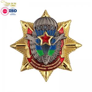 Best Custom Eagle Logo Lapel Pin Badge Zinc Alloy Embossed Metal 3D Enamel Star Shape wholesale