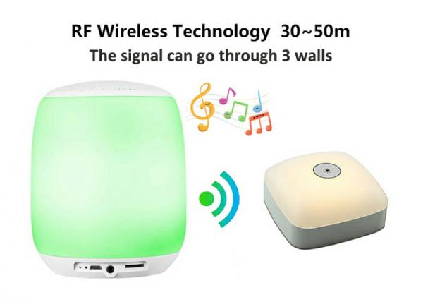 Cheap RF Controlled Synchronous LED Light Bluetooth Speaker Wireless Night Lamp Power Bank for sale