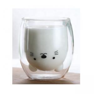 Best High Borosilicate Milk Mugs Tea Mugs Insulated Double Wall Bear Glass Coffee Mug wholesale