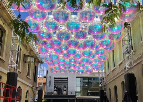 Cheap Custom Hanging Colorful Reflective Balloon Dazzling Inflatable Mirror Ball for sale