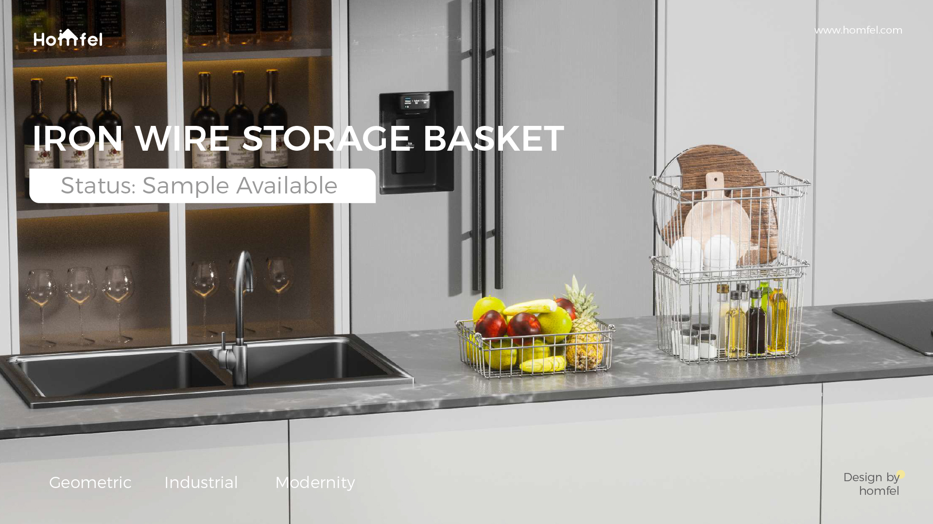 Iron Bedroom Organizer Wire Basket Storage Rack For Kitchen Bathroom
