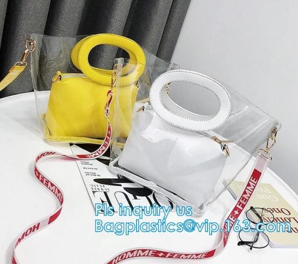 handbag online pvc handbag for women, PVC tote handbag with a small purse, Thick PVC Women Unique Handbags, Bag Pouches