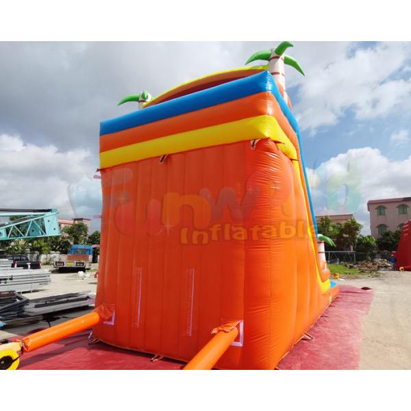1000D Palm Tree Bouncy Castle Water Slide For Backyard Hotel